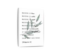 XGINERFEX Biblical Scripture Wall-Art Philippians 4 8 Think on These Things Christian Verse Poster Whatever Is True Noble Right Pure Lovely Nursery Sunday School Decor(Framed,12x18inch(30x45cm))
