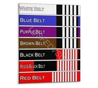 XGINERFEX BJJ Brazilian Jiu-Jitsu Belt Color Rank Order System Educational Reference Poster Training Wall-Art Decor for Home Dojo Gift