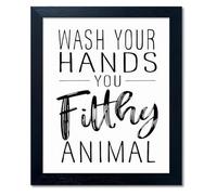 XGINERFEX Black and White Bathroom Wall-Art Funny Quote Sign Canvas Print for Bathroom Powder Room Home Decor(Framed,16x24inch(40x60cm))