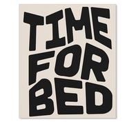 XGINERFEX Black And White Time For Bed Poster Funny Quotes Wall-Art Modern Minimalist for Home Living Room Bedroom(Framed,12x18inch(30x45cm))