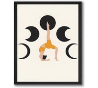 XGINERFEX Celestial Zodiac Moon Yoga Art - Meditative Wall Decor for Wellness Space, Yoga Room, Corner or Astrology Enthusiast Gift(Framed,16x24inch(40x60cm))