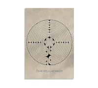 XGINERFEX Chartres Cathedral Labyrinth Canvas Print Medieval Sacred Geometry Wall-Art for Room Office Home Decor(Framed,12X18inch(30X45cm))