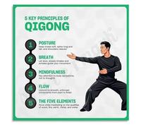 XGINERFEX Chinese Principles Poster Ancient Exercise Chart Canvas Wall-Art for Zen Decor Library(Framed,12x18inch(30x45cm))