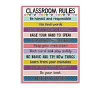 XGINERFEX Classroom Culture Poster Class Rules Canvas Art for School Walls and Home Decor Living Room Bedroom(Framed,16x24inch(40x60cm))