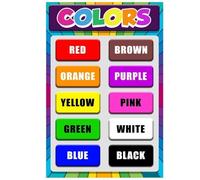 XGINERFEX Colors Chart Poster for Toddlers Preschool Learning Color Recognition Educational Sign for Classroom Homeschool Kindergarten Decor(Framed,08x12inch(20x30cm))