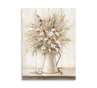 XGINERFEX Cotton Bouquet Canvas Wall Art, White Cotton Flowers in Rustic Vase Painting for Farmhouse Bedroom Decor, Botanical Floral Print(Unframed,16x24inch(40x60cm))
