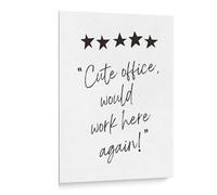 XGINERFEX Cute Office Wall-Art, Would Work Here Again Funny Sign Canvas Print for Humorous Home Office and Workplace Decor(Framed,08x12inch(20x30cm))