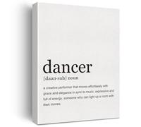 XGINERFEX Definition of a Dancer Canvas Print - Inspirational Wall-Art for Ballet Studio, Bedroom, Living Room, Framed Ready to Hang Quote Painting(Framed,08x12inch(20x30cm))
