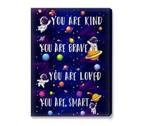 XGINERFEX Dream Big Space Explorer Canvas Wall-Art - Uplifting Nursery Decor with Stars, Rocket, and Messages for, Toddler, or Big Kid(Framed,08x12inch(20x30cm))