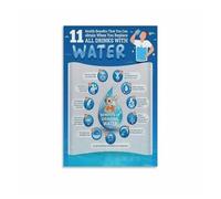 XGINERFEX Drink Water Poster Colorful Hydration Chart Fun Health Reminder Kitchen Bathroom Home Wall-Art Decor(Unframed,16X24inch(40X60cm))