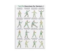 XGINERFEX Easy Tai Chi Poster Step by Step Tai Chi Exercises for Seniors Wall-Art for Home Senior Center Gentle Flow and Relaxation Guide(Unframed,08X12inch(20X30cm))