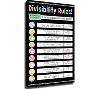 XGINERFEX Educational Divisibility Rules Poster Math Aid for Classroom Teaching and Study Room Wall Decor(Unframed,16x24inch(40x60cm))