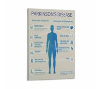 XGINERFEX Educational Poster Parkinson Disease Infographic Canvas Wall-Art for Awareness Home Decor Study Office Chart(Framed,08x12inch(20x30cm))