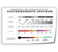 XGINERFEX Educational Science Poster Electromagnetic Spectrum Physics Chart Wall-Art with Radio Waves Infrared Visible Light Ultraviolet for Classroom Study Room(Framed,16x24inch(40x60cm))
