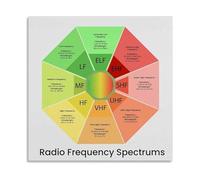 XGINERFEX Electronics Engineering Poster R Radio Frequency Spectrum Chart Reference Guide Canvas Wall-Art for Tech Office Decor(Framed,08x12inch(20x30cm))