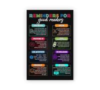 XGINERFEX English Teacher’s Toolkit Poster: Reader Tips & Writer’s Guide, Grammar Chart for Classroom Wall, Middle School, ELA Decor, Teacher Gift(Framed,16x24inch(40x60cm))