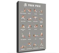 XGINERFEX Essential Yoga Flow - 20 Foundational Poses for Beginners, Stretching Exercise Chart for Home Decor, for Yoga Lovers Starting Their Practice(Unframed,16x24inch(40x60cm))