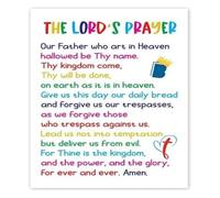 XGINERFEX Faith Decor Poster The Lords Prayer Print Our Father Scripture Christian Wall-Art for Nursery Classroom and Church(Unframed,12x18inch(30x45cm))