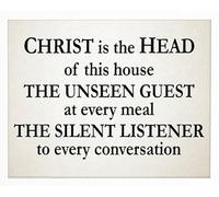 XGINERFEX Farmhouse Christian Wall-Art, Christ is the Head of This House Sign, Rustic Wooden Plaque with Prayer for Porch Entryway Home Decor(Framed,16x24inch(40x60cm))
