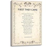 XGINERFEX First They Came for Me Poem Poster Martin Niemöller Holocaust Remembrance Quote History Classroom Library Office Wall-Art(Unframed,12x18inch(30x45cm))