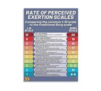XGINERFEX Fitness Training Tool RPE Scales Poster 1-10 versus Borg Scale Visual Reference Chart Canvas Print(Unframed,12x18inch(30x45cm))