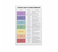 XGINERFEX Flower Essence Remedies Chart Poster 38 Flowers Guide Wall-Art Canvas Print For Holistic Room Spa Bedroom Decor