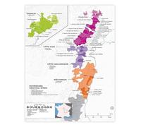 XGINERFEX French Vineyard Map featuring Burgundy Wine Region Poster for Dining Room Bar Decor Gift(Unframed,16x24inch(40x60cm))