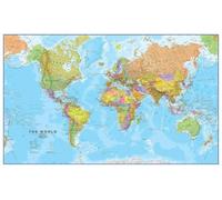 XGINERFEX Giant World Map Large Poster Mega Map Of The World Educational Geography Atlas Wall-Art Print Decor for Home Living Room(Framed,16x24inch(40x60cm))