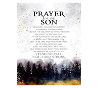 XGINERFEX Gift For Son Wood Plaque Prayer Made USA Wall Tabletop Easel Hanging Hook Dear God Your Gifts Are Many I Am Grateful(Unframed,12x18inch(30x45cm))