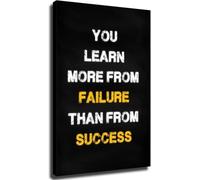 XGINERFEX Growth Mindset Quote Learn More From Failure Than Success Motivational Poster Wall-Art for Home Office(Unframed,08x12inch(20x30cm))