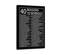 XGINERFEX Gym Wall-Art Motivational - 40 Reasons to Workout Poster, Exercise Routine Inspiration for Men, Women(Framed,08x12inch(20x30cm))