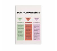 XGINERFEX Healthy Eating Food Chart, Macronutrient Breakdown Poster, Educational Kitchen Wall-Art for Diet & Wellness(Unframed,08x12inch(20x30cm))