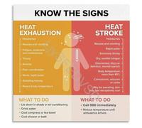 XGINERFEX Heat Illness Recognition Poster Heat Exhaustion Vs Stroke Symptoms Educational Infographic Canvas Print Wall-Art(Framed,16x24inch(40x60cm))