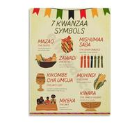 XGINERFEX Holiday Inspiration Poster Kwanzaa Canvas Wall-Art for Home Community Center Celebration of Culture and Family(Unframed,16x24inch(40x60cm))