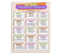 XGINERFEX Home Calisthenics Challenge Poster Complete Bodyweight Workout Schedule Canvas Wall-Art(Framed,16x24inch(40x60cm))