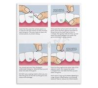 XGINERFEX How to Properly Floss Your Teeth Step by Step Poster Oral Health Wall-Art Decor for Bedroom Living Room Bathroom(Unframed,16x24inch(40x60cm))