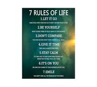 XGINERFEX Inspirational Canvas Poster Motivational Life Principles Quotes Wall-Art for Study Room Home Office Ready to Hang(Framed,08x12inch(20x30cm))