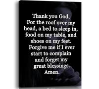 XGINERFEX Inspirational Christian Wall-Art Thank God Bible Verse Canvas Print for Home Decor Religious Faith Based Poster Motivational Quote Gift(Framed,12x18inch(30x45cm))