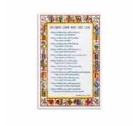 XGINERFEX Inspirational Parenting Poster - Learn What They Live Quote, Teacher Appreciation Gift, School Wall-Art(Unframed,12x18inch(30x45cm))