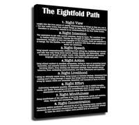 XGINERFEX Inspirational Quote Poster Buddha The Eightfold Path for Spiritual Home Decor Art(Unframed,08x12inch(20x30cm))