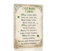 XGINERFEX Irish Curse Shamrock Leaf Vintage Typography Poster Wall-Art Print Rustic Celtic Saying Decor for Living Room Cafe Farmhouse Office(Framed,12x18inch(30x45cm))