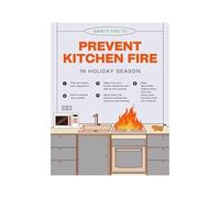 XGINERFEX Kitchen Rules Educational Wall-Art for Home Decor Fire Prevention Guide Modern Printable Artwork(Framed,08X12inch(20X30cm))