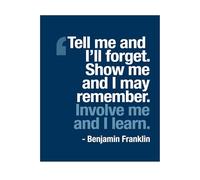 XGINERFEX Learning Through Experience Quote Art - Motivational Poster for Training Room, Workshop, or as a Gift for Coaches and Educators(Framed,08x12inch(20x30cm))