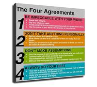 XGINERFEX Life Principles Poster Motivational Wall-Art Inspiring Quotes Personal Development Canvas Print for Home Office Gym Bedroom Home Studio Decor(Unframed,12x18inch(30x45cm))