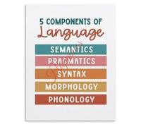 XGINERFEX Linguistics Poster 5 Components of Language Structure Education Decor Canvas Home Living Room Bedroom(Framed,08x12inch(20x30cm))