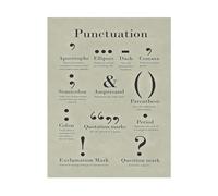 XGINERFEX Literary Terms and Punctuation Poster English Grammar Writing Educational Chart for Classroom Teacher Office Wall-Art(Framed,08x12inch(20x30cm))