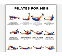 XGINERFEX Male Pilates Exercise Guide Full Body Core Strength Workout Routine for Men and Family Fitness(Framed,12X18inch(30X45cm))