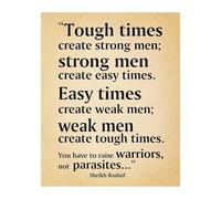 XGINERFEX Man Cave Wall-Art - Tough Times Create Strong Men Motivational Quote on Canvas - Inspirational Decor for Home Office, Garage Gym, or Study(Unframed,16x24inch(40x60cm))