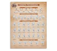 XGINERFEX Martial Arts Techniques Poster Karate Taekwondo Judo Canvas Art Print Inspirational Wall Decor for Bedroom Home Gym Office(Framed,12x18inch(30x45cm))