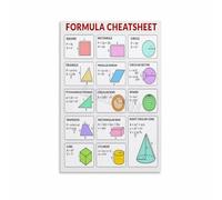 XGINERFEX Mathematics Formula Chart Math Education Poster Quick Study Guide Wall-Art for Classroom Study Room Home Office Student Decor(Framed,16X24inch(40X60cm))